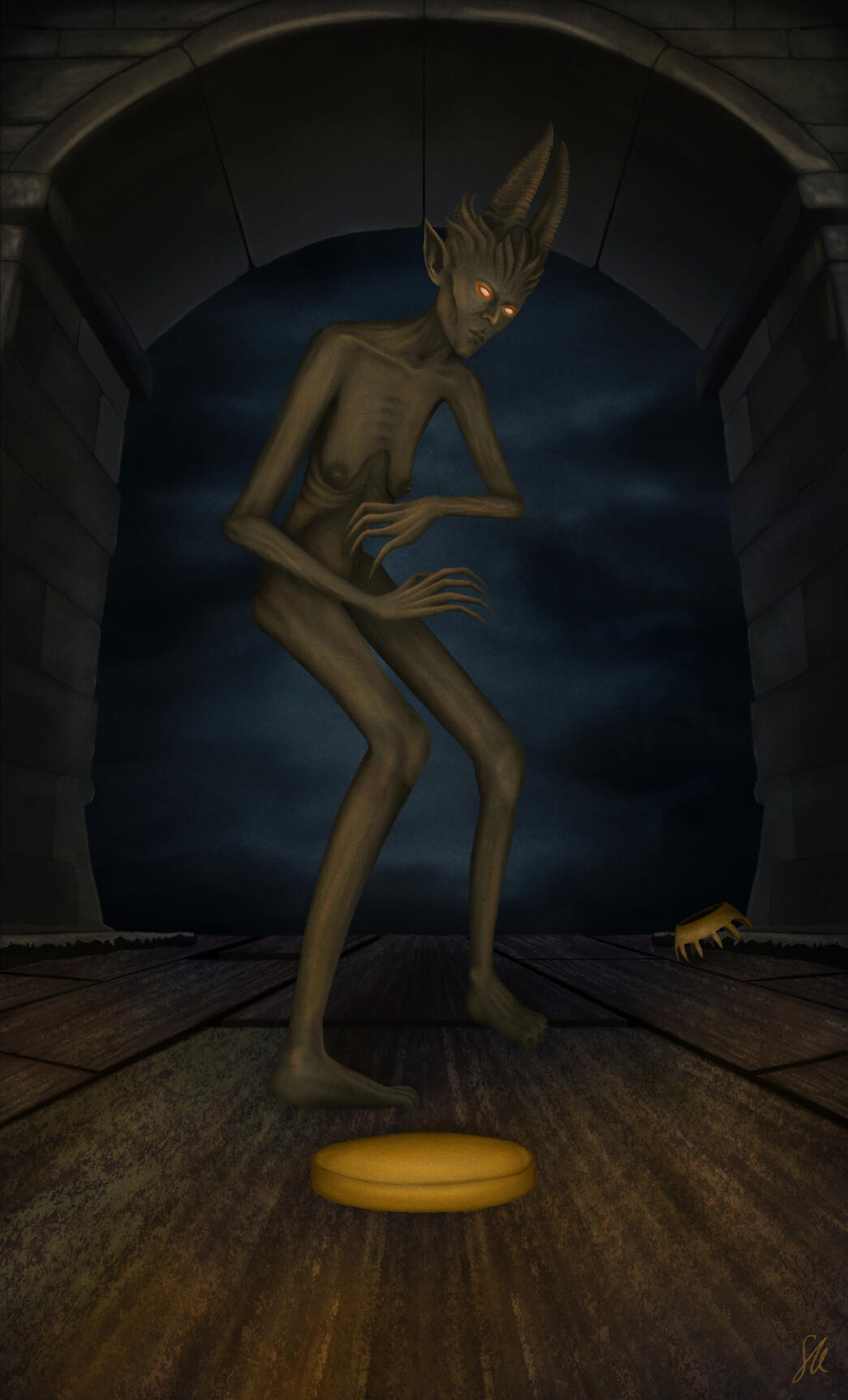 Gerringothe Thorm - King of Pentacles card art for the Baldur's Gate 3 Tarot Deck fan project