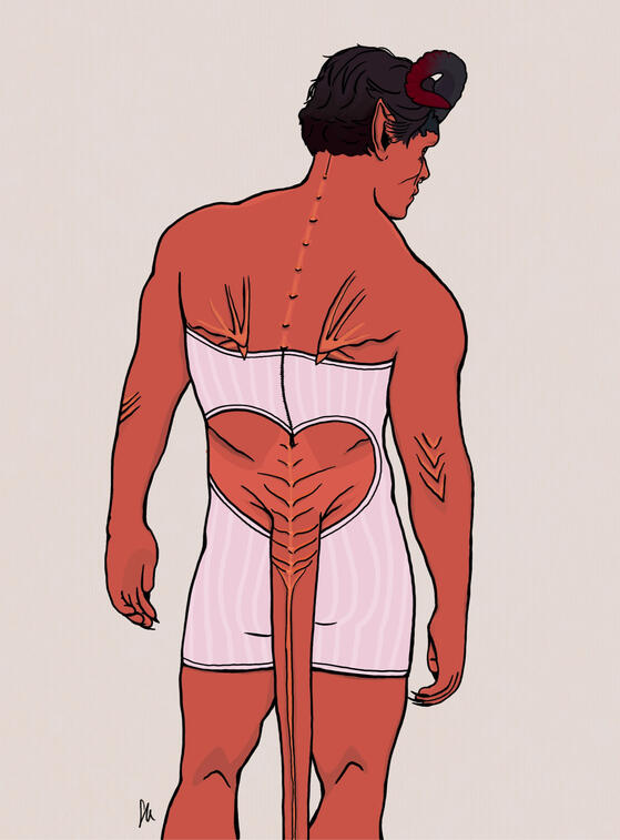 Knees-up OC lineart colored and shaded