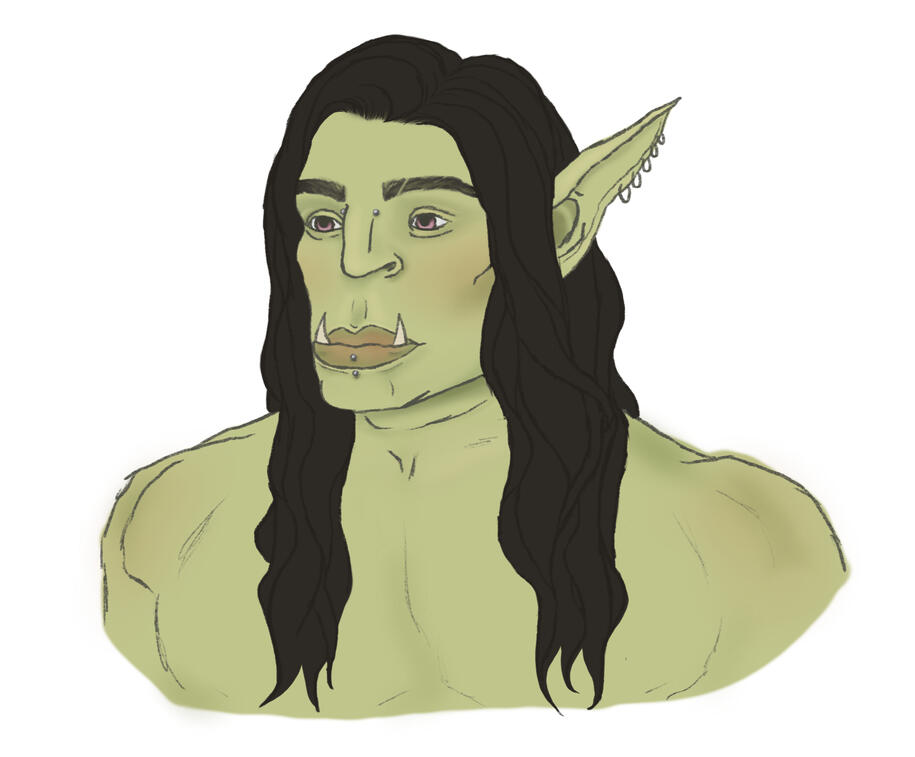 Bust OC sketch colored and shaded