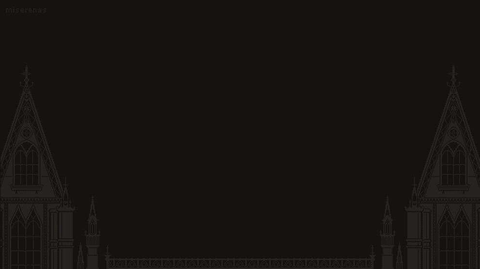 Gothic Buildings (gothic brown) - pixel art desktop wallpaper