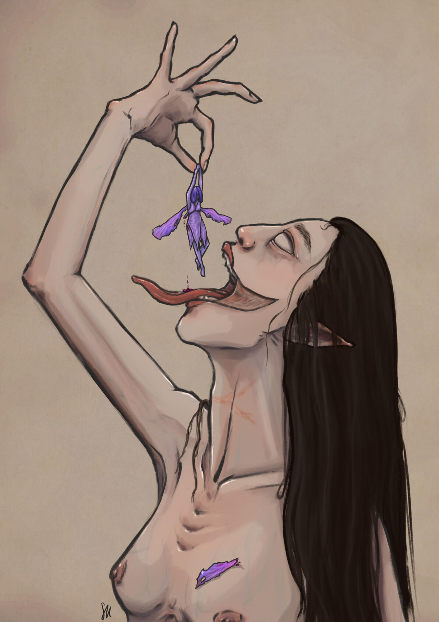 Vermis and DollyDollyDolly art for BG3Hallozine 2025